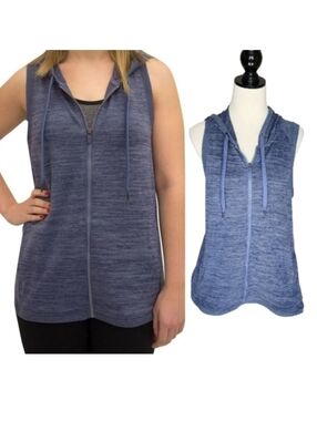 Active Life Blue Zip-up Vest With Hood Women's Size Medium NWT